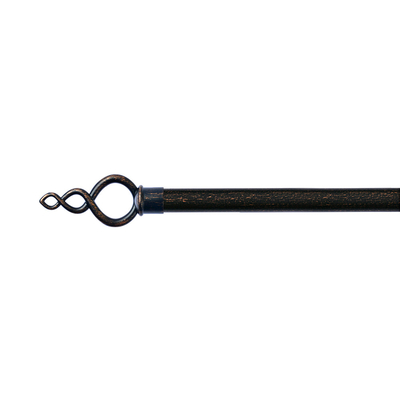28mm Diameter Iron Simplism Curtain Rod Set With Single Bracket